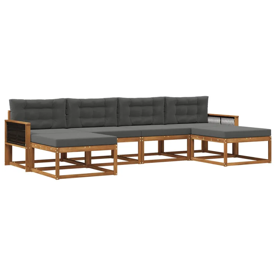 Ensemble de canapés d'extérieur 6 pcs Naturel et Anthracite - 2