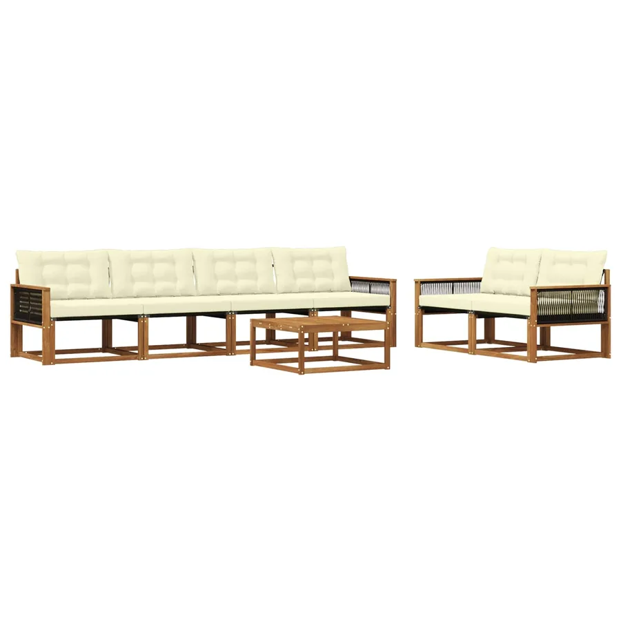 Ensemble de canapés d'extérieur 7 pcs Naturel et Crème - 2