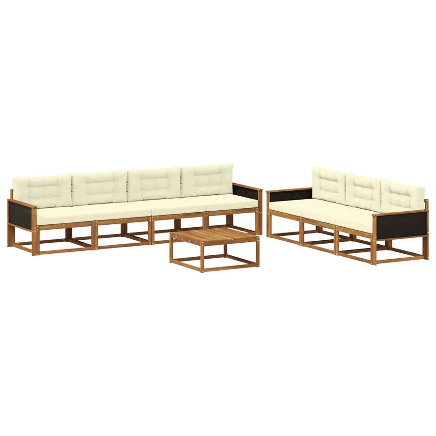 Ensemble de canapés d'extérieur 8 pcs Naturel et Crème - 2