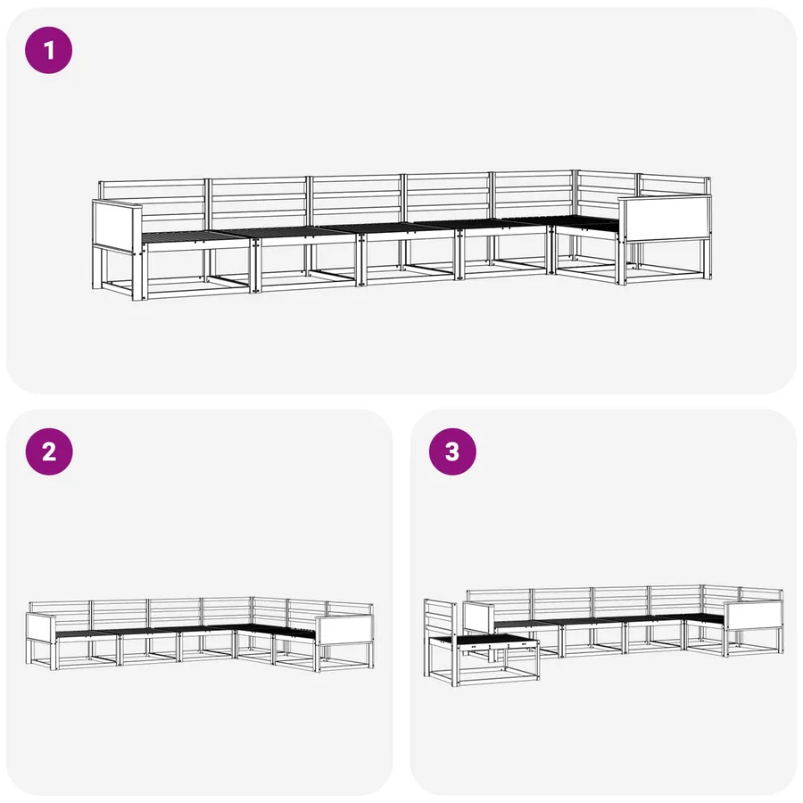 Ensemble de canapés d'extérieur 6 pcs Naturel - 6