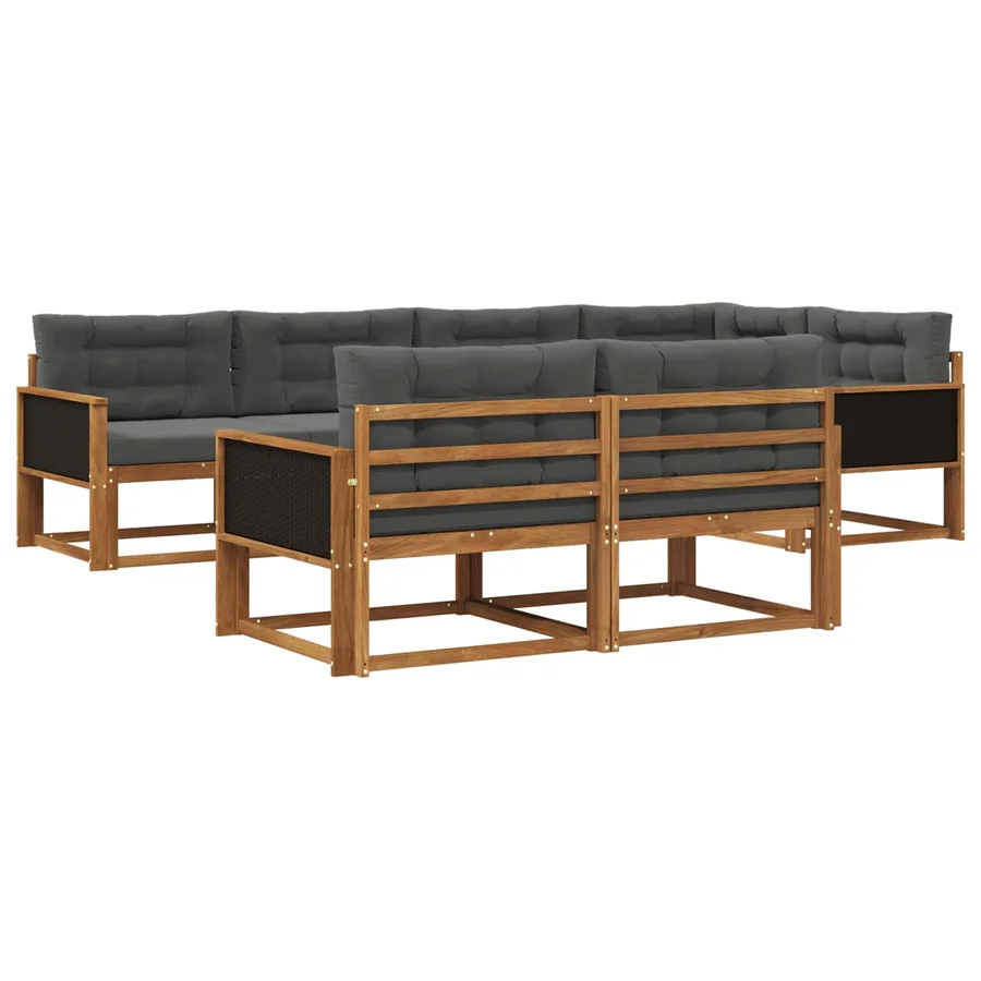 Ensemble de canapés d'extérieur 7 pcs Naturel et Anthracite - 2