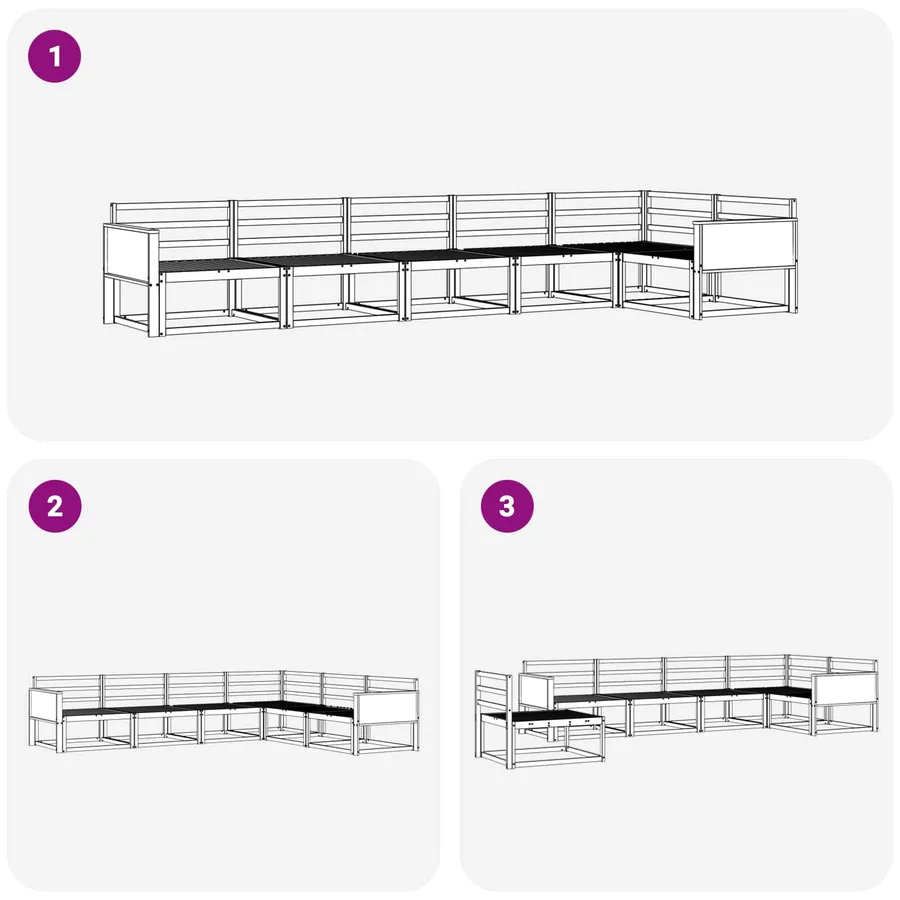 Ensemble de canapés d'extérieur 6 pcs Naturel - 6
