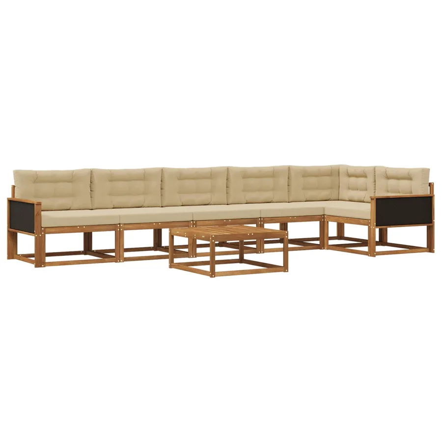 Ensemble de canapés d'extérieur 7 pcs Naturel et Beige - 2