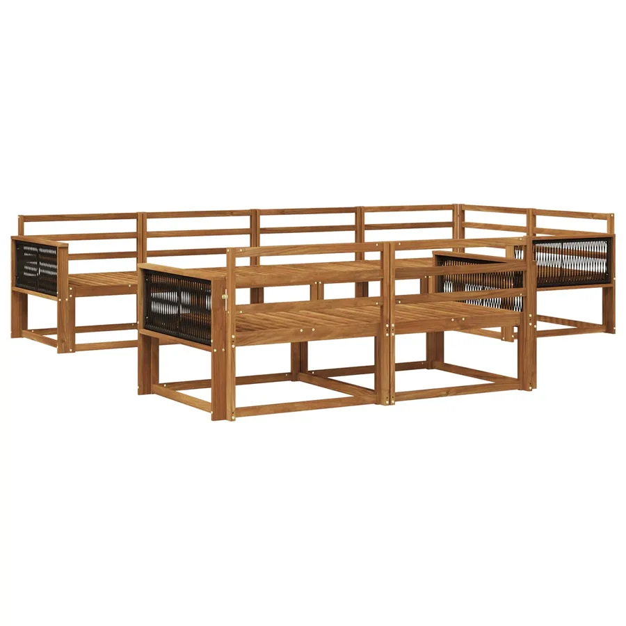 Ensemble de canapés d'extérieur 8 pcs Naturel - 2