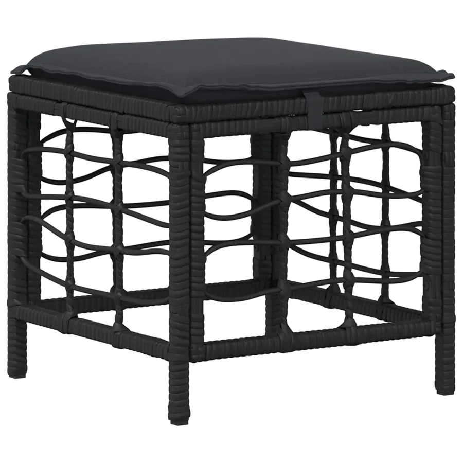 Ensemble de salle à manger pour jardin 3 pcs Noir et gris - 5