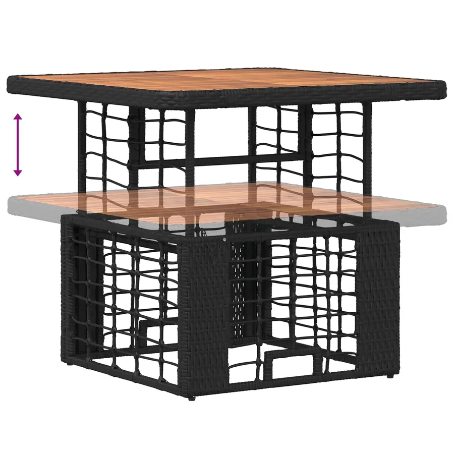 Ensemble de salle à manger pour jardin 3 pcs Noir et gris - 9