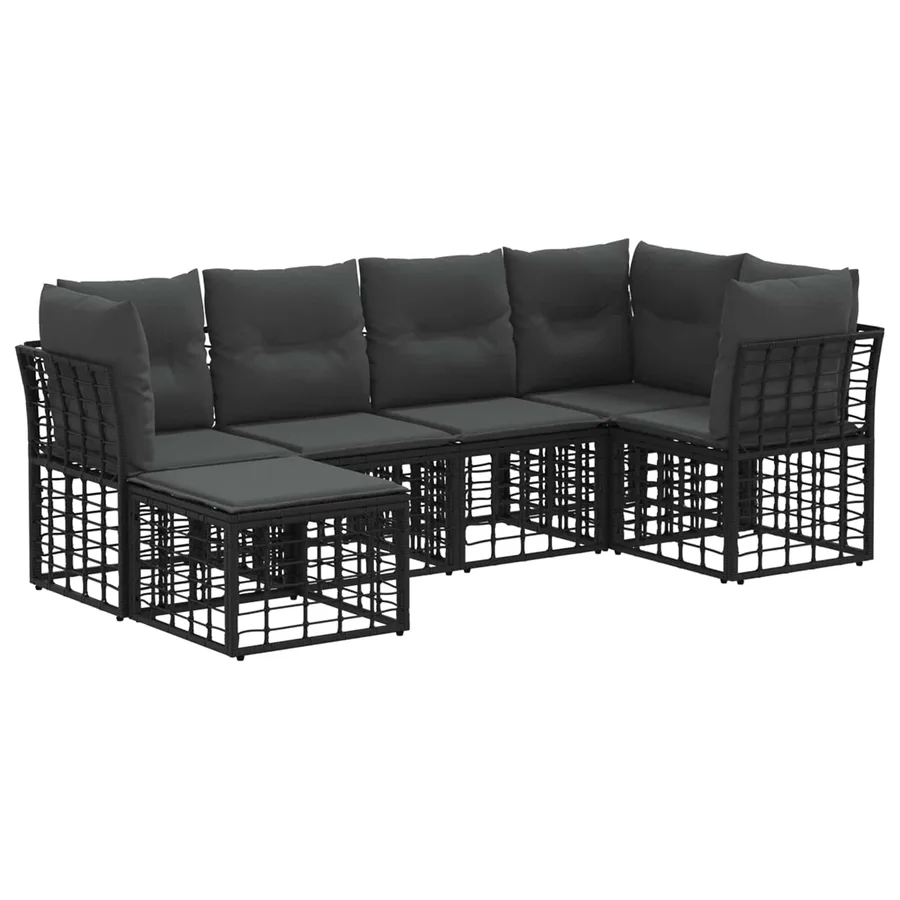 Ensemble de canapés d'extérieur Noir Polyester - 2