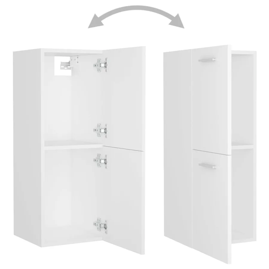 Ensemble de meubles de salle de bain Blanc Bois d'ingénierie - 6