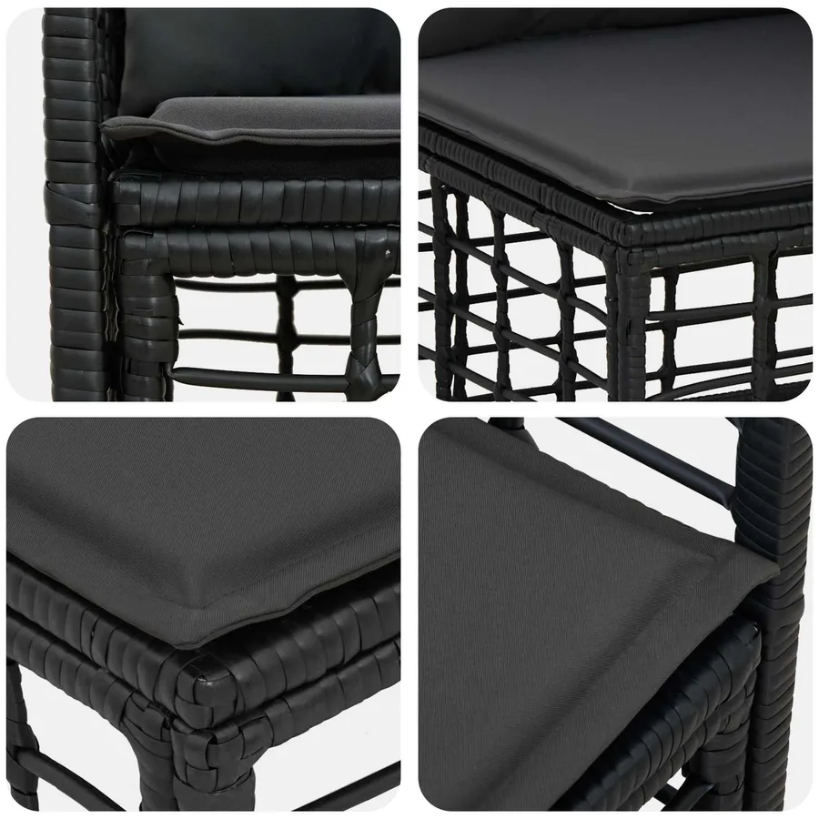 Ensemble de canapés d'extérieur 5 pcs Noir et Gris foncé - 6