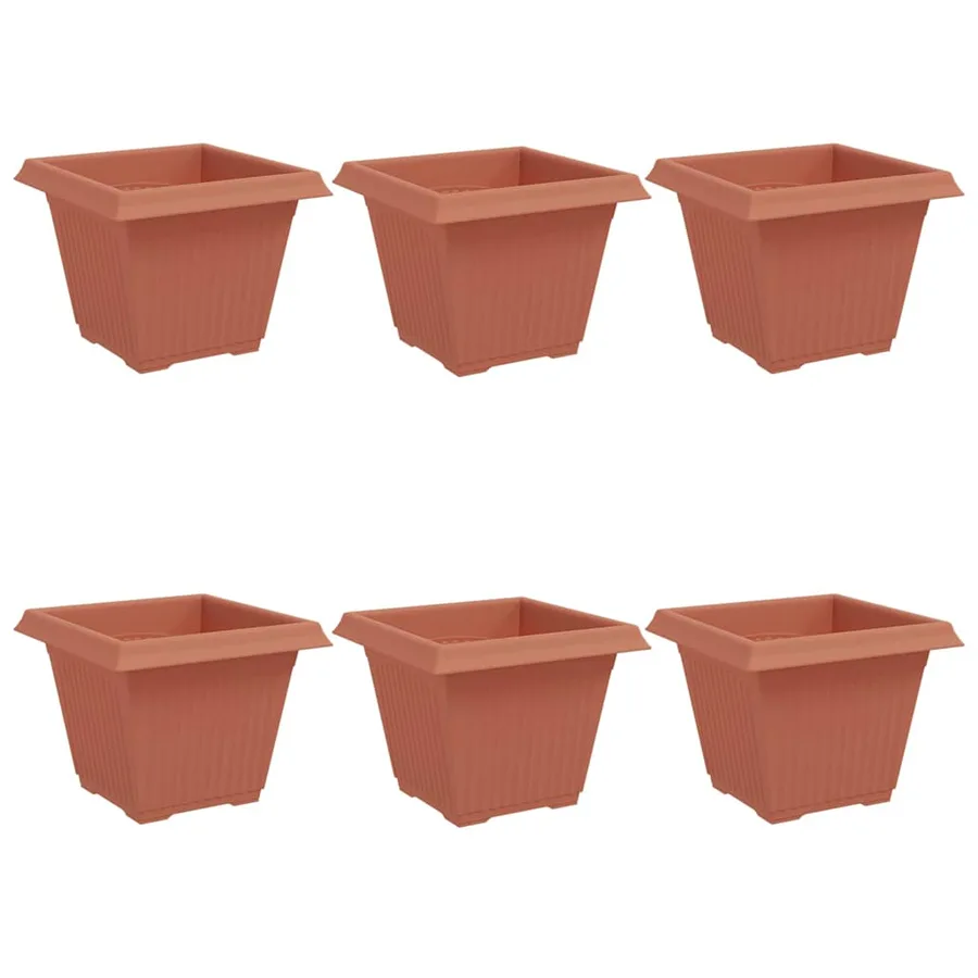 Pot de Fleurs Carré 6 pcs Rouge brique 38 x 38 x 30 cm - 2