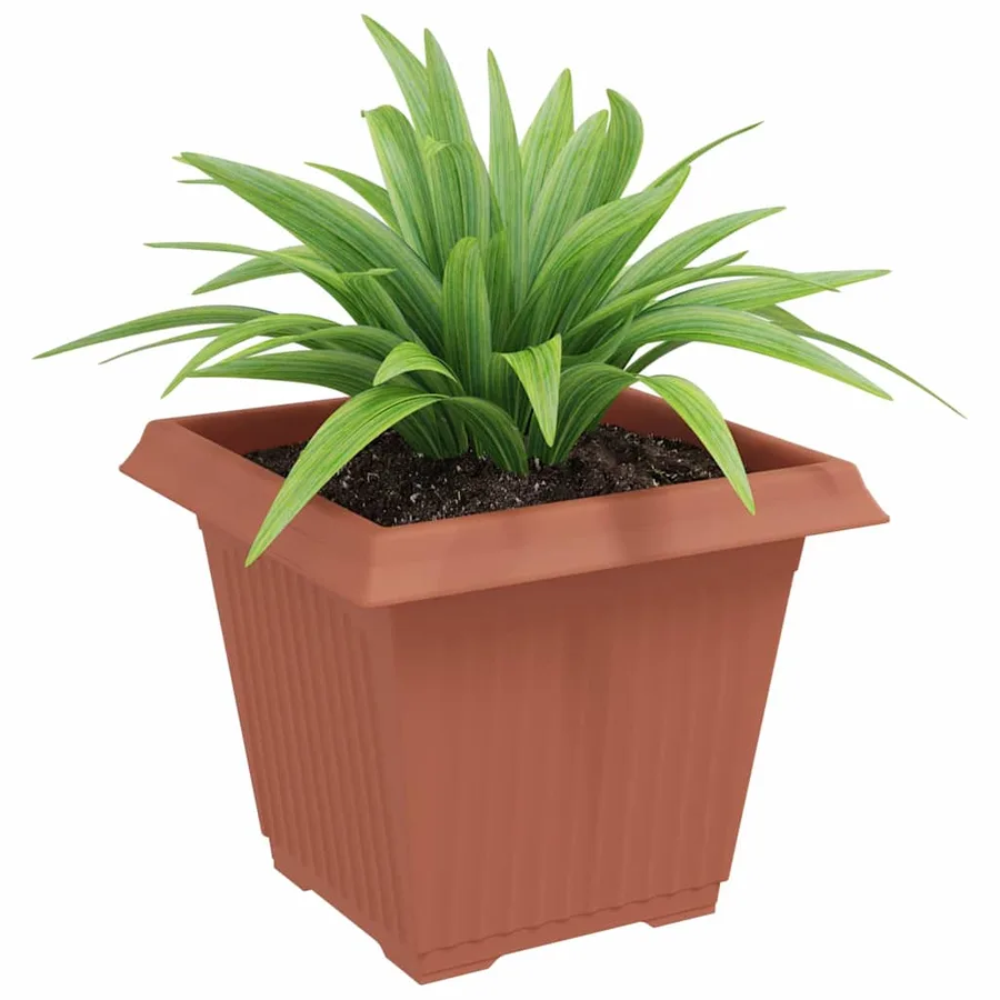 Pot de Fleurs Carré 6 pcs Rouge brique 38 x 38 x 30 cm - 3