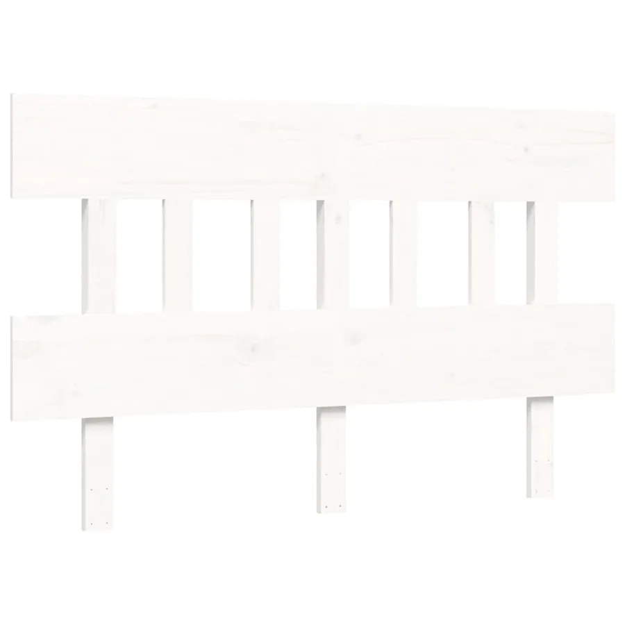 Cadre de lit sans matelas blanc 140x190 cm bois de pin massif - 8