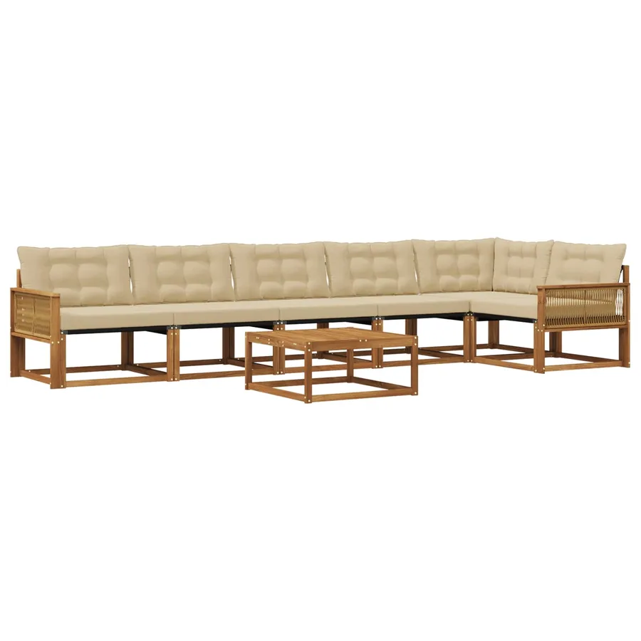 Ensemble de canapés d'extérieur 7 pcs Naturel et Beige - 2