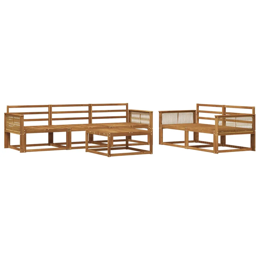 Ensemble de canapés d'extérieur 6 pcs Naturel - 2