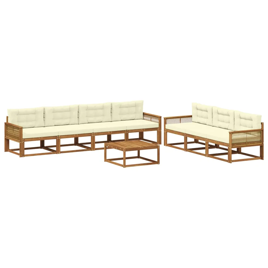 Ensemble de canapés d'extérieur 8 pcs Naturel et Crème - 2