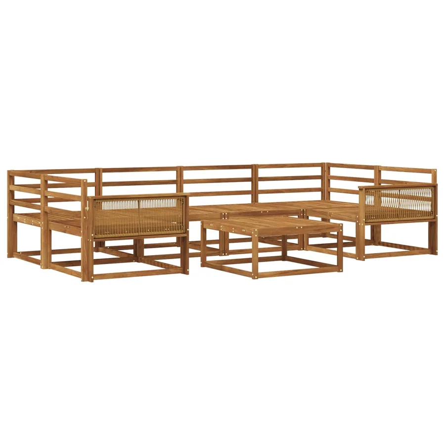 Ensemble de canapés d'extérieur 7 pcs Naturel - 2