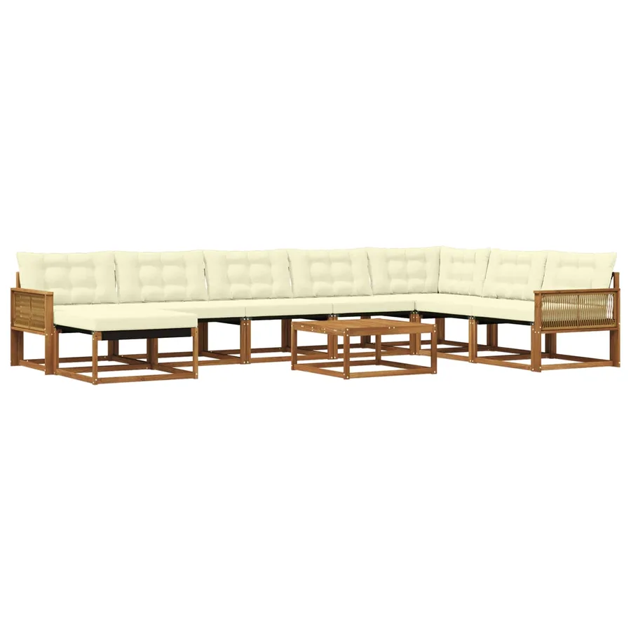 Ensemble de canapés d'extérieur 9 pcs Naturel et Crème - 2