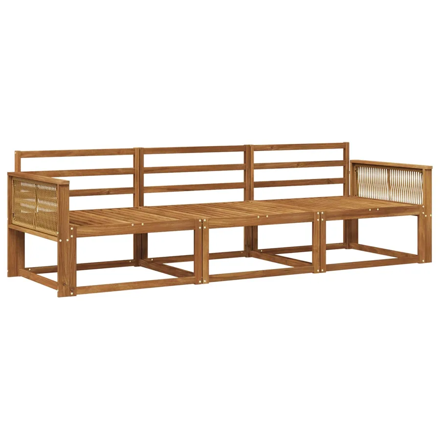 Ensemble de canapés d'extérieur 3 pcs Naturel - 2