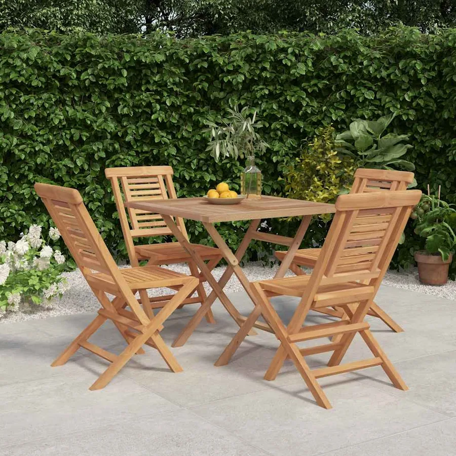 Ensemble à manger de jardin 5 pcs Bois de teck massif