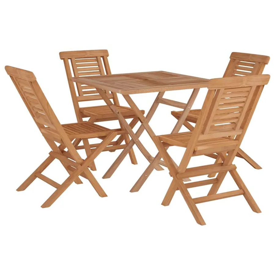 Ensemble à manger de jardin 5 pcs Bois de teck massif - 2