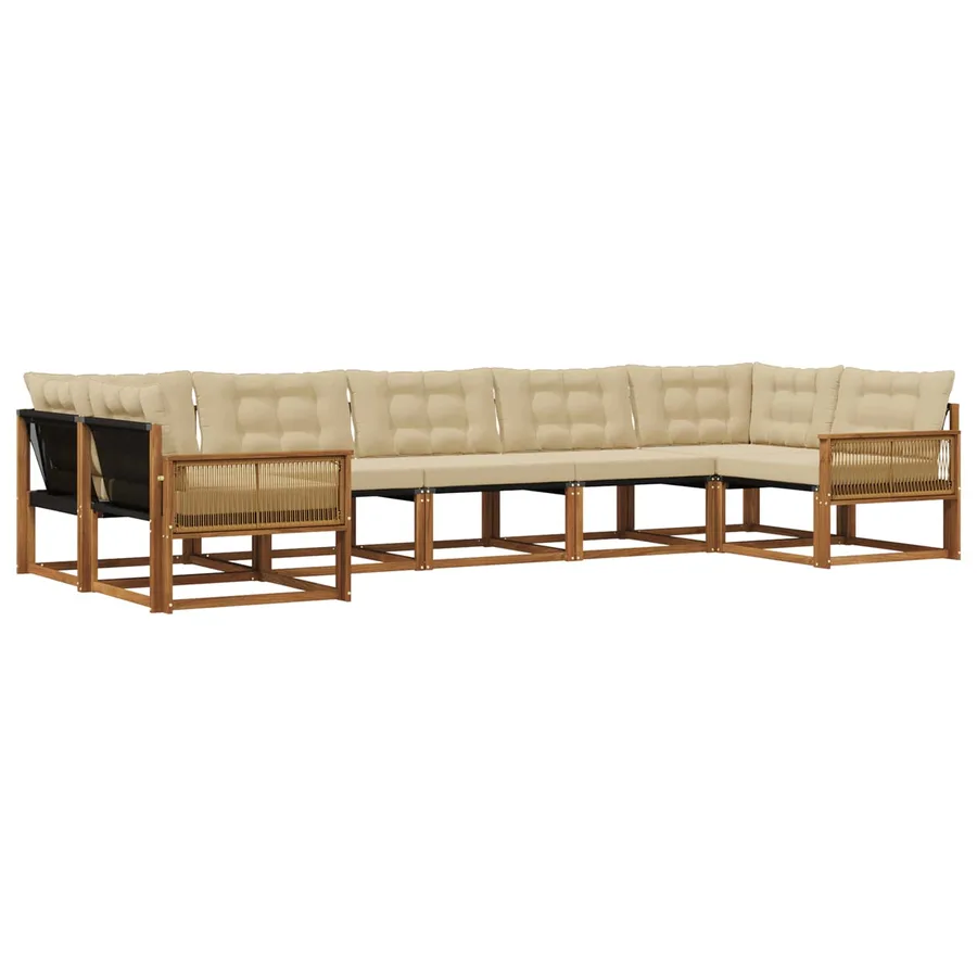 Ensemble de canapés d'extérieur 7 pcs Naturel et Beige - 2