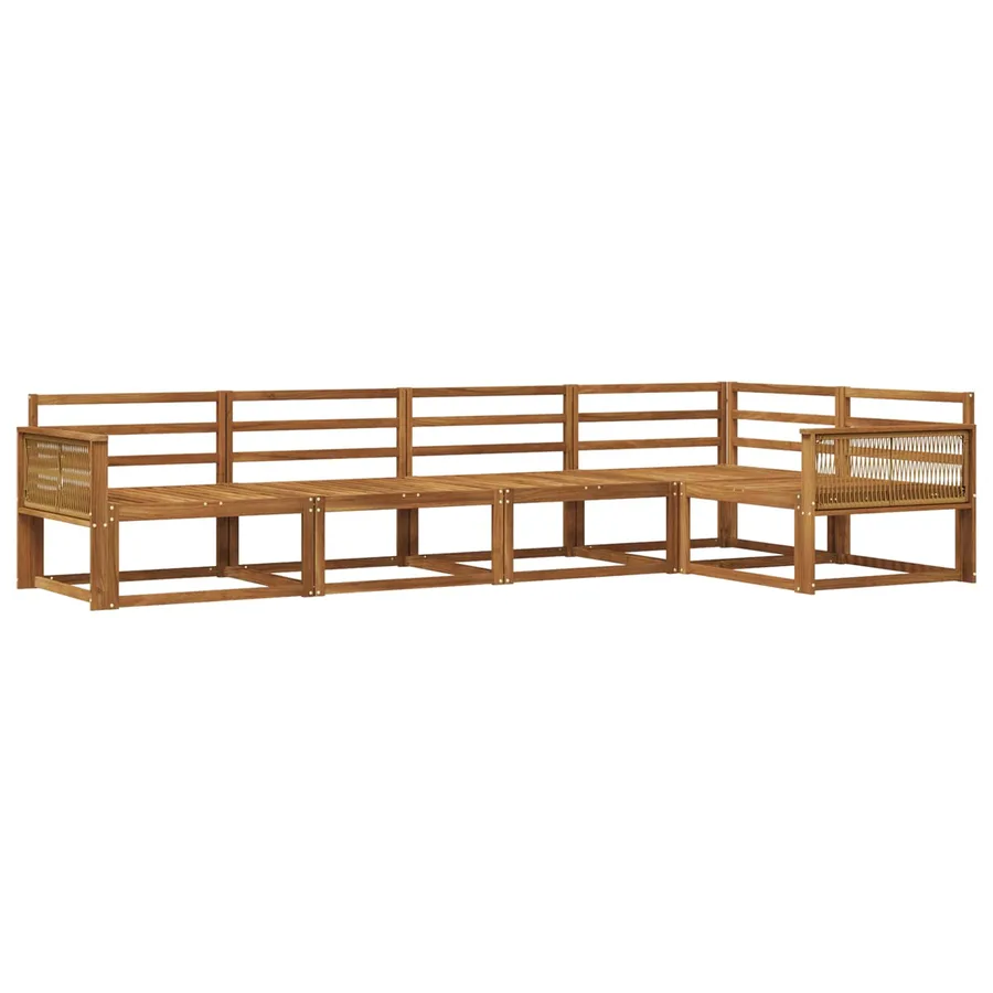 Ensemble de canapés d'extérieur 5 pcs Naturel - 2