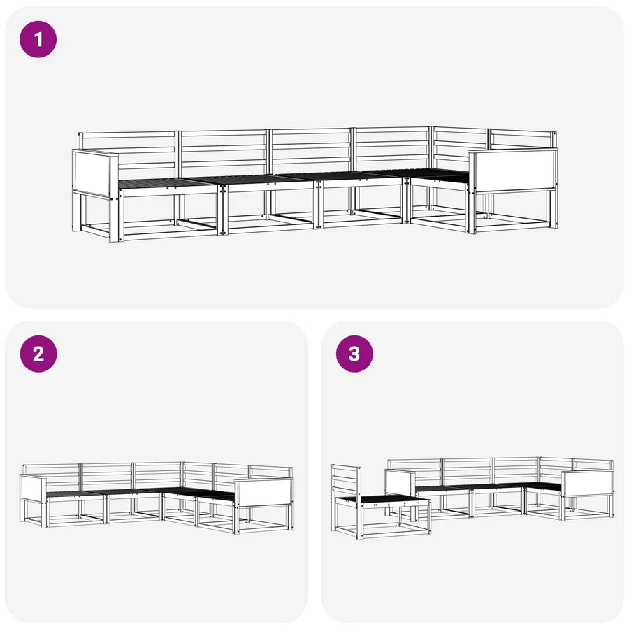 Ensemble de canapés d'extérieur 5 pcs Naturel - 6