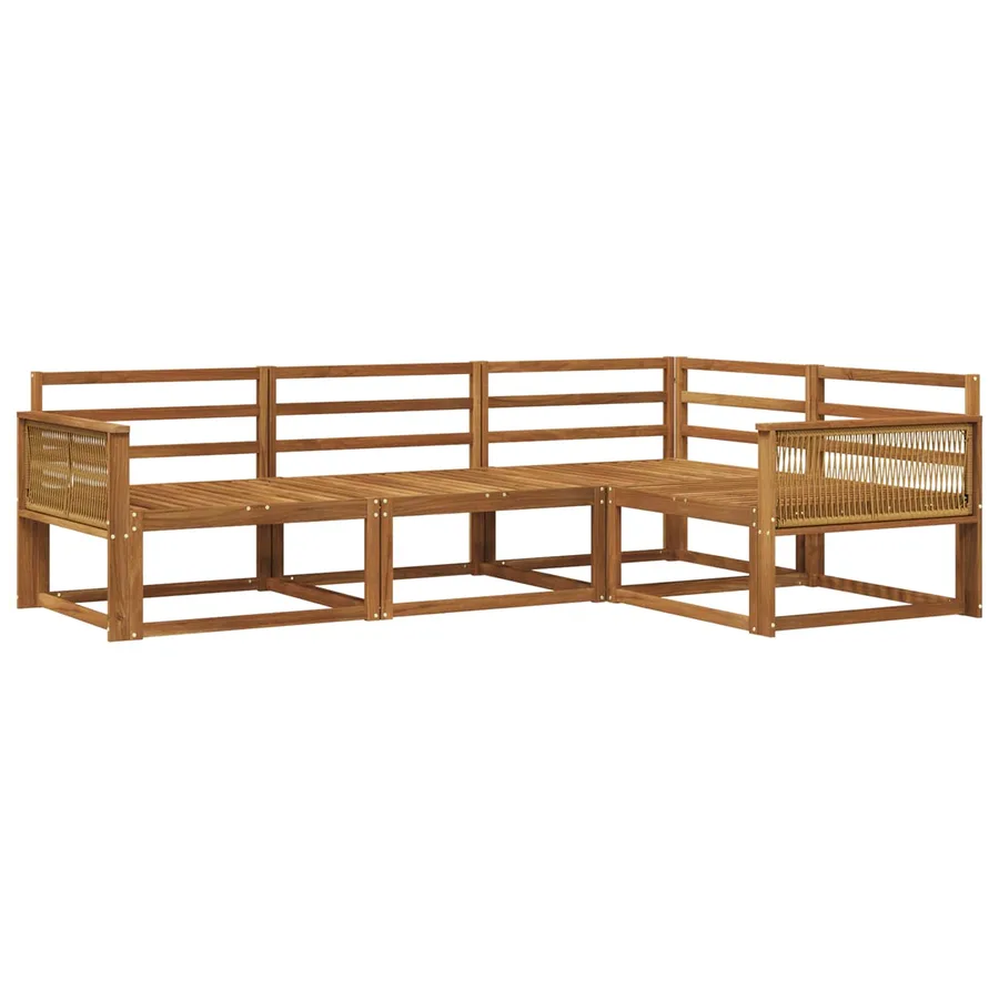 Ensemble de canapés d'extérieur 4 pcs Naturel - 2
