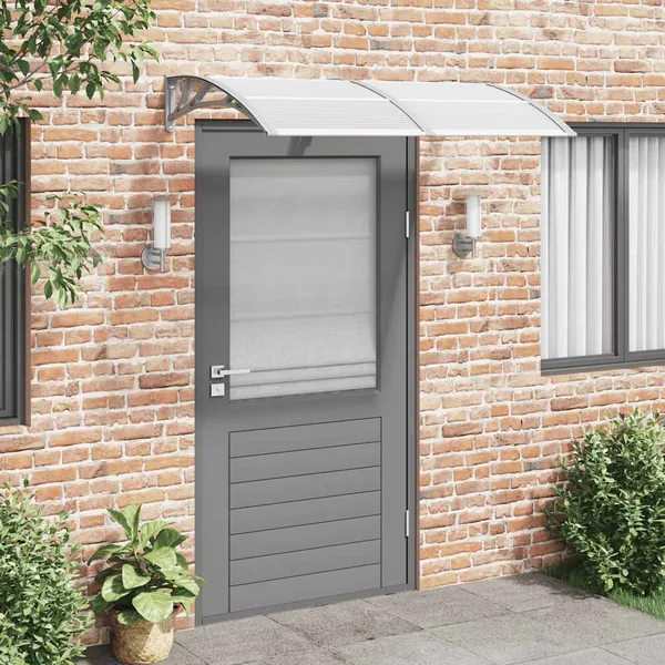 Auvent de porte Gris 150x75 cm Polycarbonate