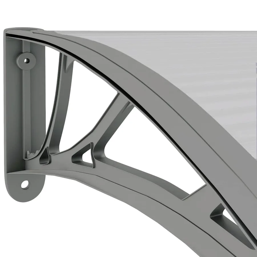 Auvent de porte Gris 150x75 cm Polycarbonate - 6