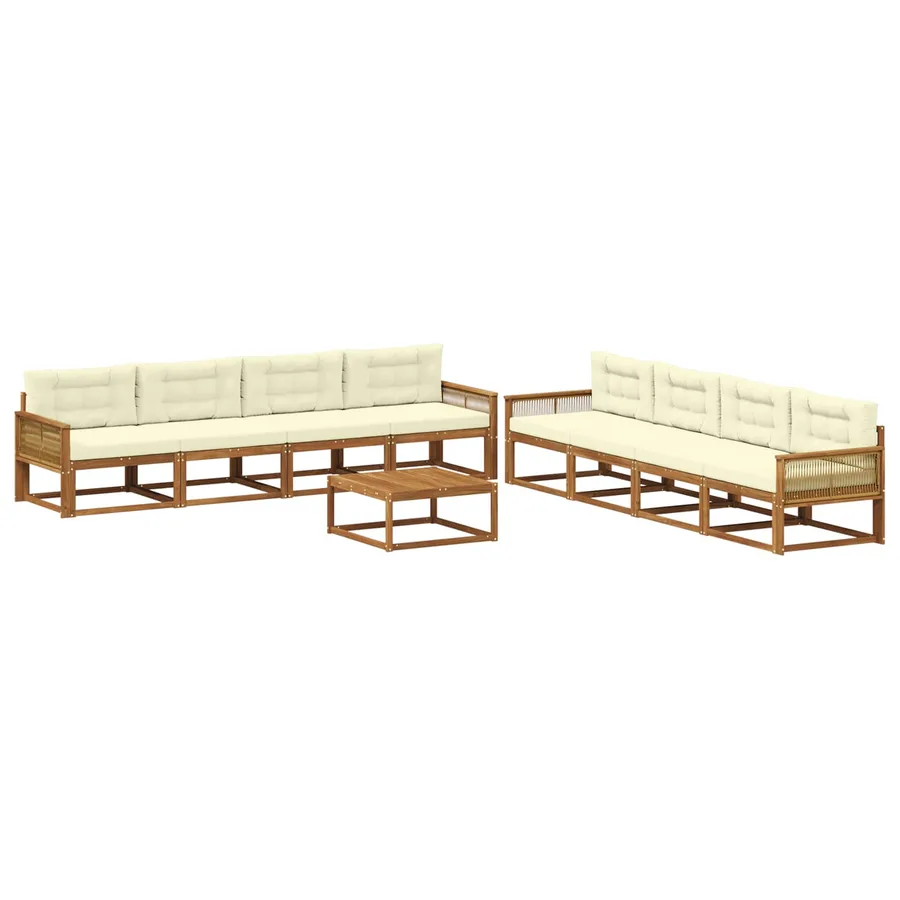 Ensemble de canapés d'extérieur 9 pcs Naturel et Crème - 2