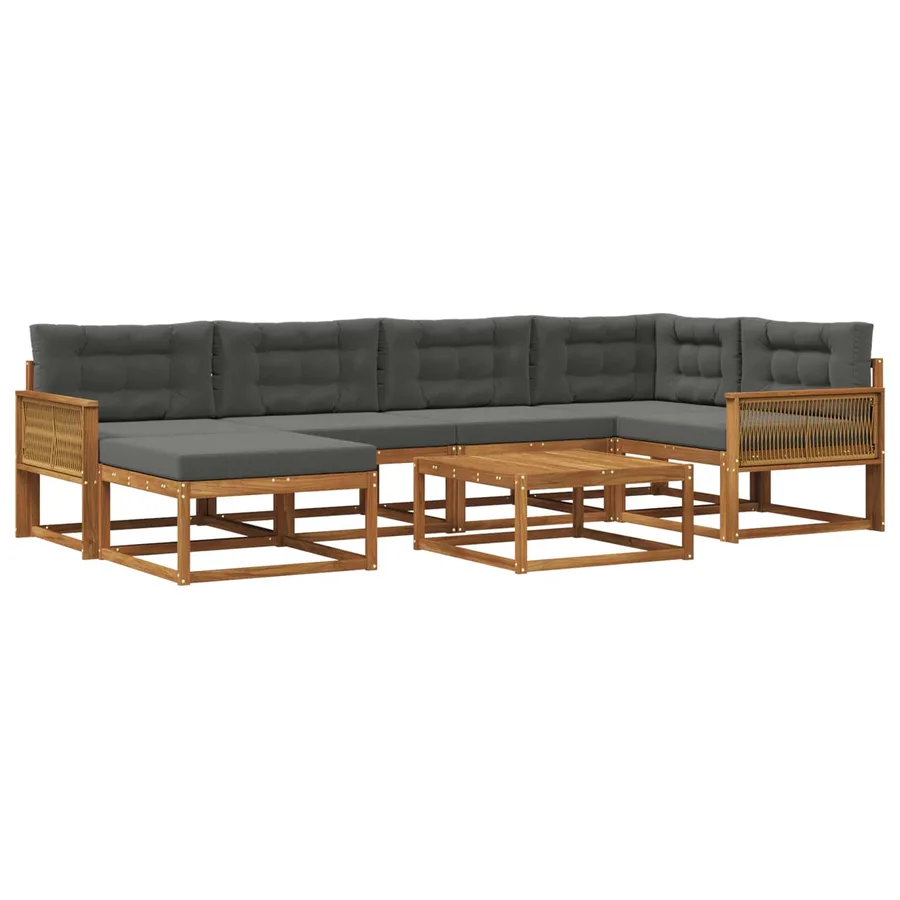 Ensemble de canapés d'extérieur 7 pcs Naturel et Anthracite - 2