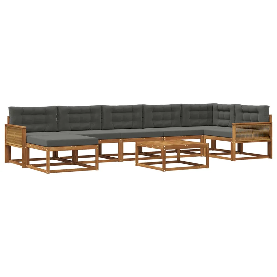 Ensemble de canapés d'extérieur 8 pcs Naturel et Anthracite - 2