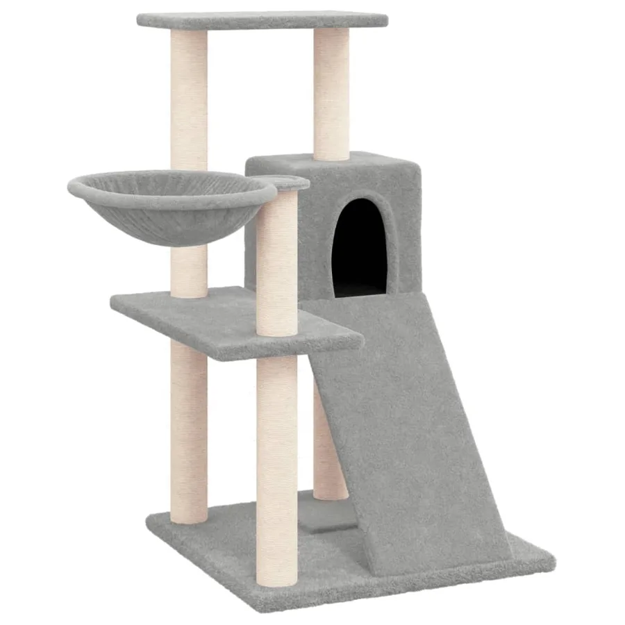 Arbre à chat avec griffoirs en sisal Gris clair 82 cm - 2