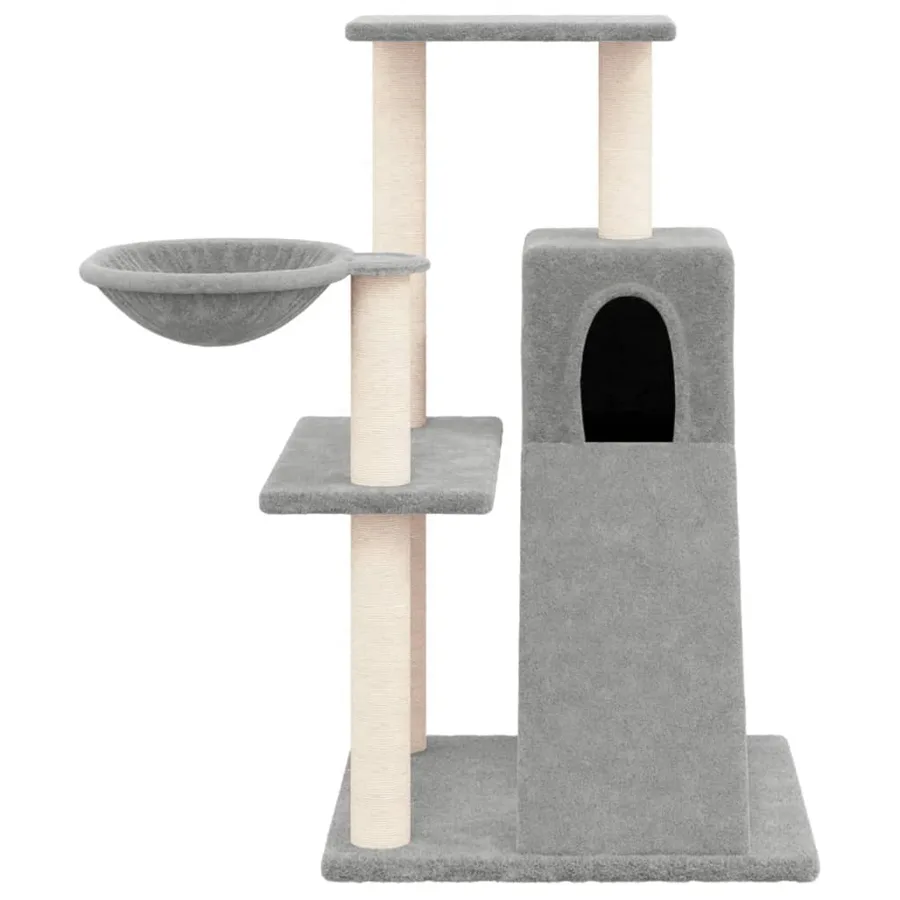 Arbre à chat avec griffoirs en sisal Gris clair 82 cm - 3