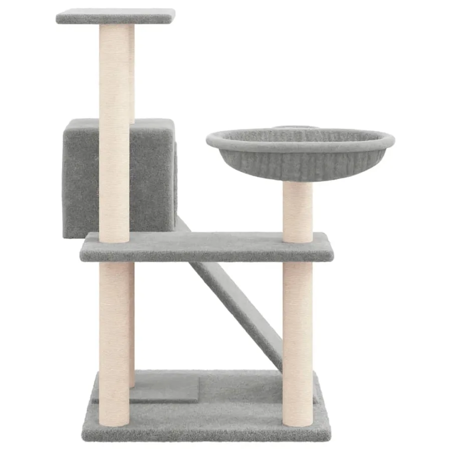 Arbre à chat avec griffoirs en sisal Gris clair 82 cm - 4