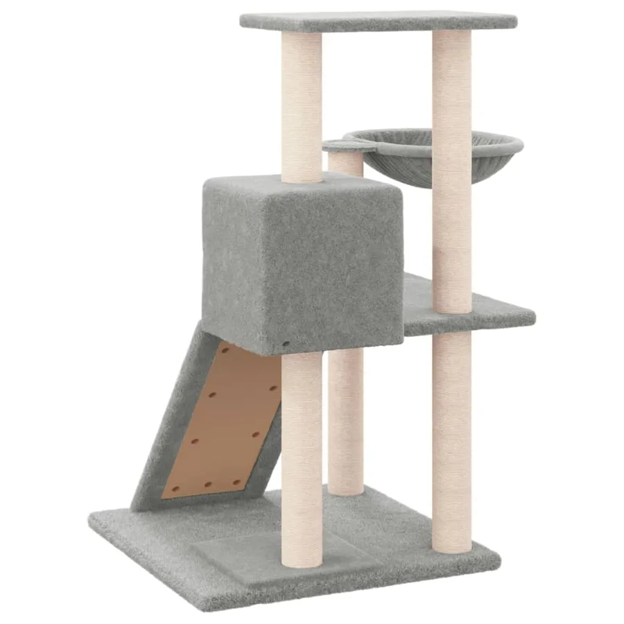 Arbre à chat avec griffoirs en sisal Gris clair 82 cm - 5