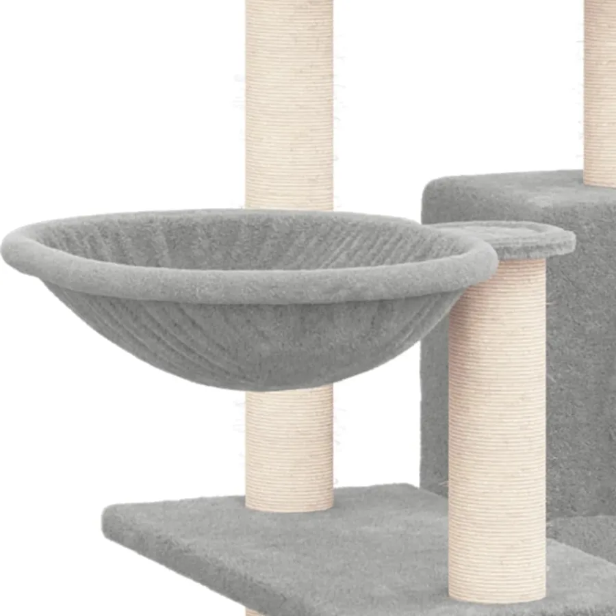 Arbre à chat avec griffoirs en sisal Gris clair 82 cm - 6