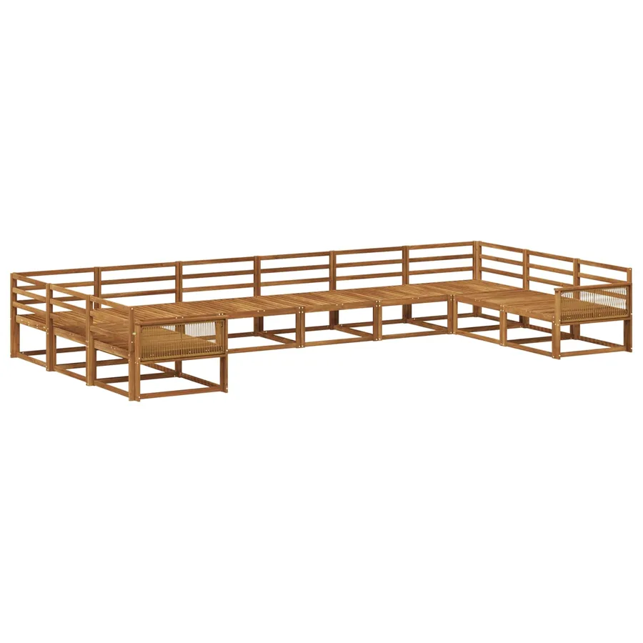Ensemble de canapés d'extérieur 10 pcs Naturel - 2