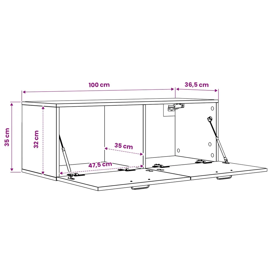 Meuble mural 100 x 36,5 x 35 cm Bois d'ingénierie - 7