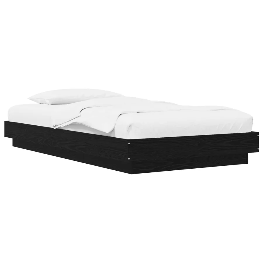 Cadre de lit au sol Chêne noir 80 x 210 cm Bois d'ingénierie