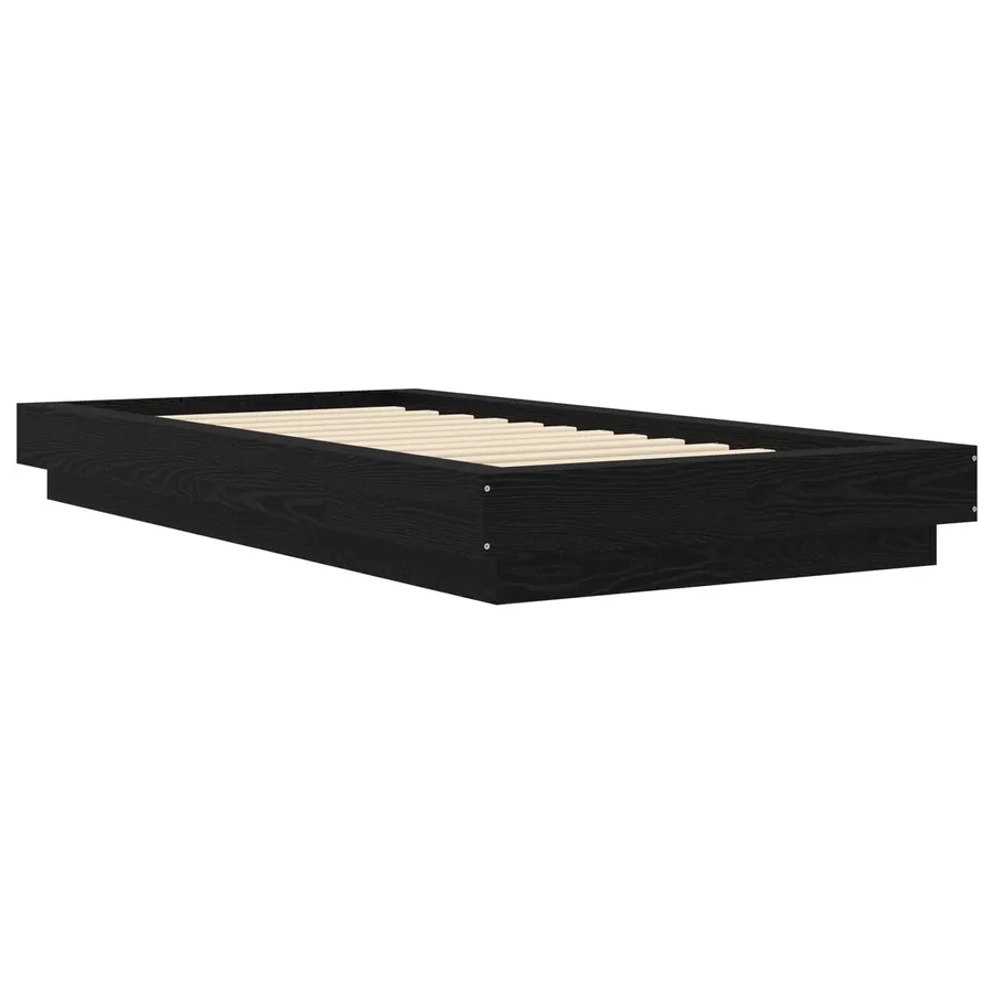 Cadre de lit au sol Chêne noir 80 x 210 cm Bois d'ingénierie - 2