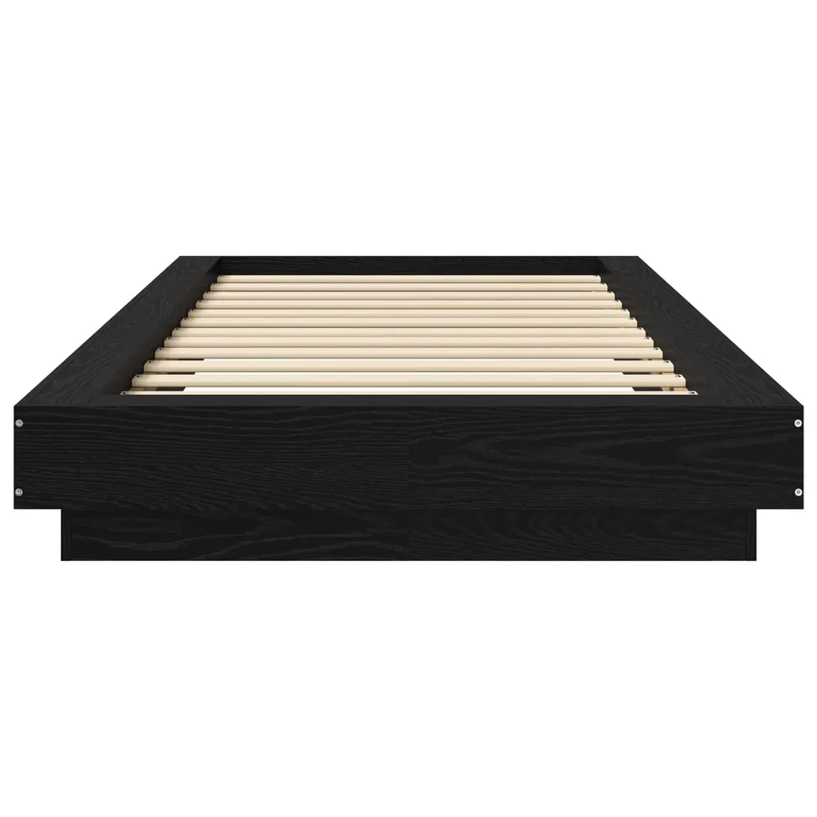 Cadre de lit au sol Chêne noir 80 x 210 cm Bois d'ingénierie - 3