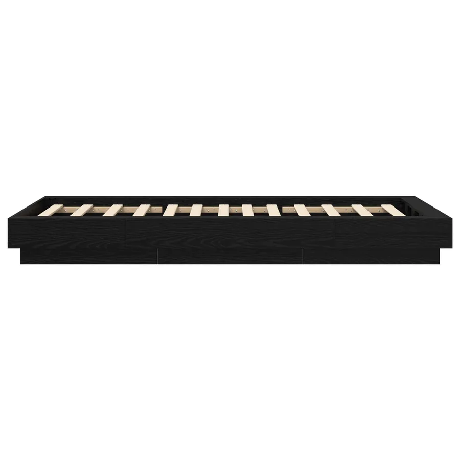 Cadre de lit au sol Chêne noir 80 x 210 cm Bois d'ingénierie - 4