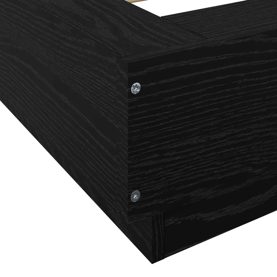 Cadre de lit au sol Chêne noir 80 x 210 cm Bois d'ingénierie - 5