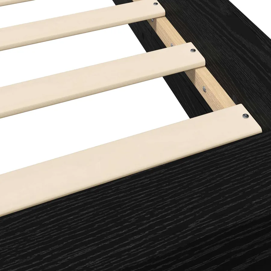 Cadre de lit au sol Chêne noir 80 x 210 cm Bois d'ingénierie - 6