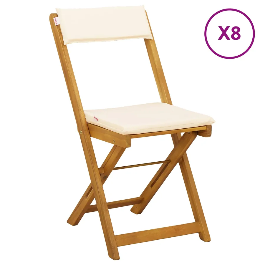 Chaises de bistrot d'extérieur 8 pcs Crème blanc - 2