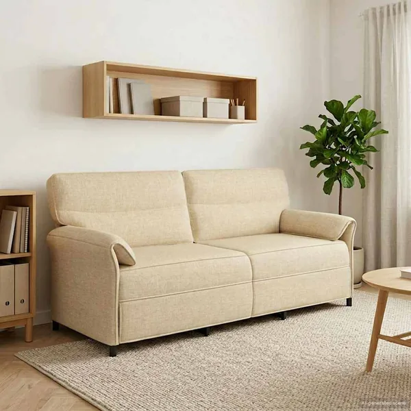 Canapé 100% polyester, cadre en métal, MDF, Contreplaqué