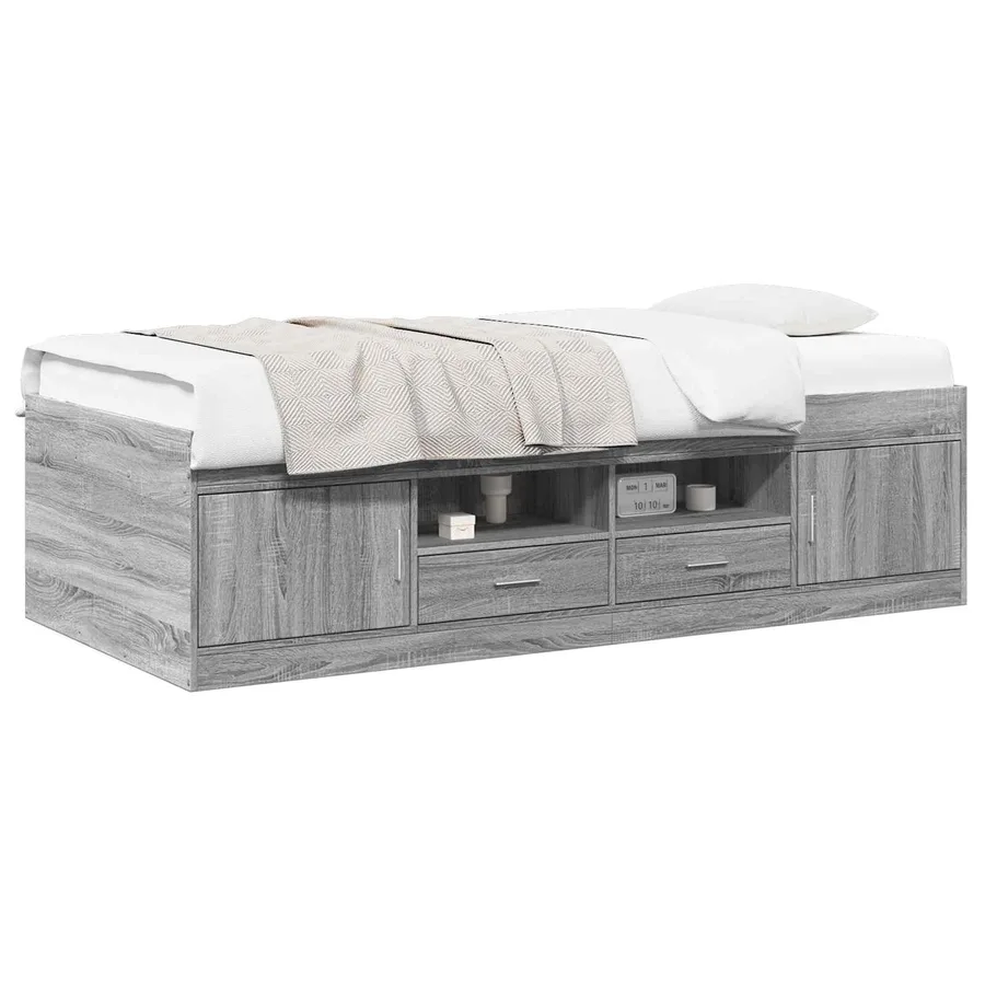Cadre de lit avec rangement avec tiroir Sonoma gris 80 x 200 cm - 2