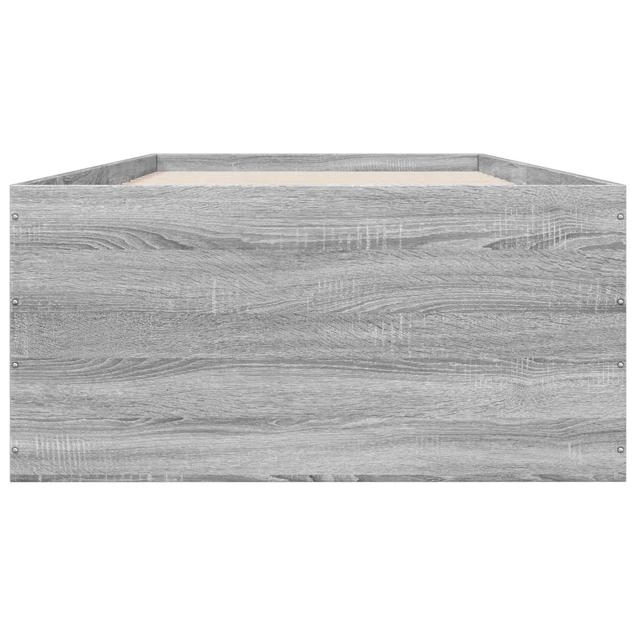 Cadre de lit au sol Gris béton 80 x 200 cm Bois d'ingénierie - 4